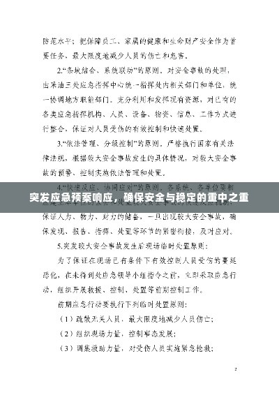 突发应急预案响应,确保安全与稳定的重中之重