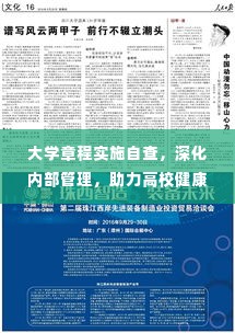 大学章程实施自查，深化内部管理，助力高校健康前行