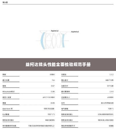 益柯达镜头性能全面检验规范手册