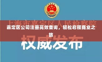 嘉定区公司注册高效查询,轻松启程商业之旅