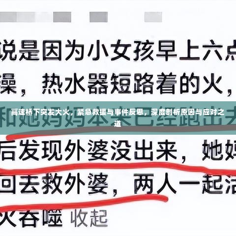 高速桥下突发大火,紧急救援与事件反思,深度剖析原因与应对之道