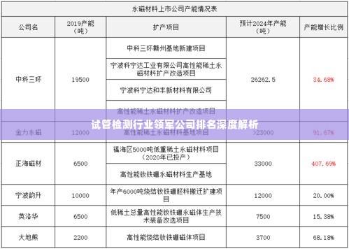 试管检测行业领军公司排名深度解析