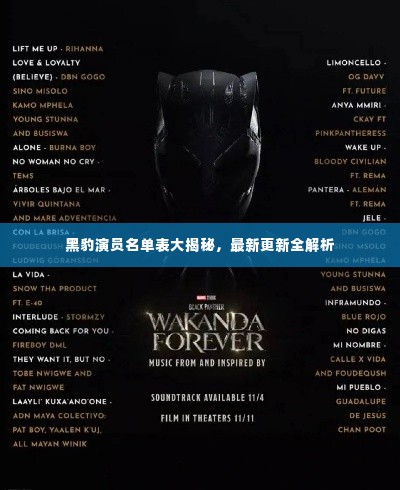 黑豹演员名单表大揭秘,最新更新全解析