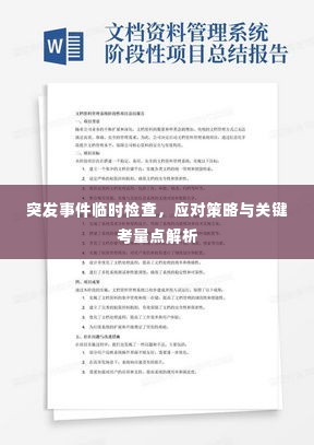 突发事件临时检查,应对策略与关键考量点解析