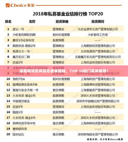 岳阳特训机构排名榜单揭晓,TOP 10热门机构推荐!