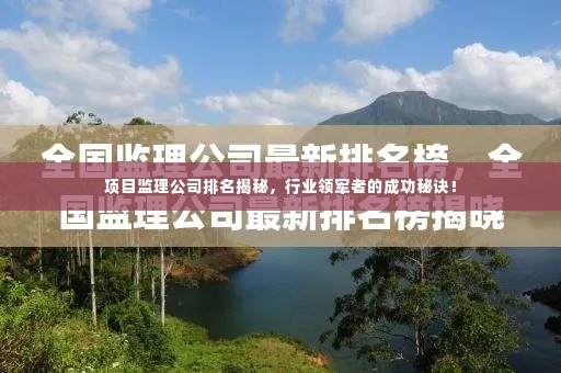 项目监理公司排名揭秘,行业领军者的成功秘诀!