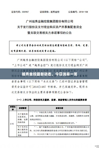 越秀金控最新动态，今日消息一览