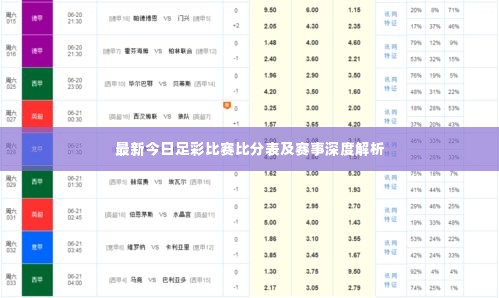 最新今日足彩比赛比分表及赛事深度解析