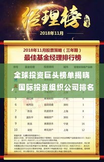 全球投资巨头榜单揭晓,国际投资组织公司排名一览