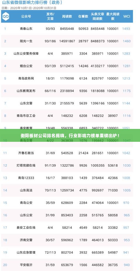 衡阳板材公司排名揭晓，行业影响力榜单重磅出炉！