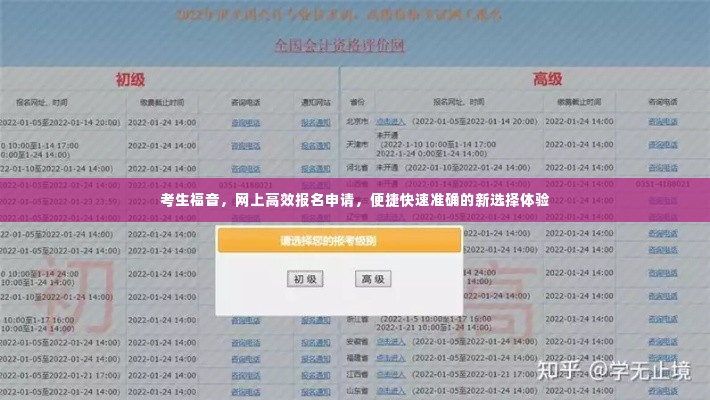 考生福音,网上高效报名申请,便捷快速准确的新选择体验