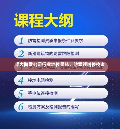 泽大防雷公司行业地位显赫，防雷领域佼佼者