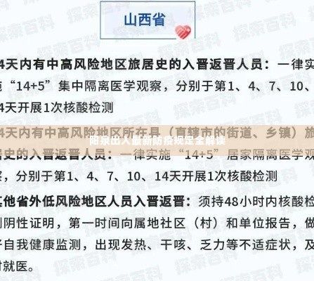 阳泉出入最新防疫规定全解读