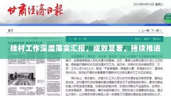 挂村工作深度落实汇报,成效显著,持续推进