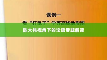 陈大伟视角下的论语专题解读