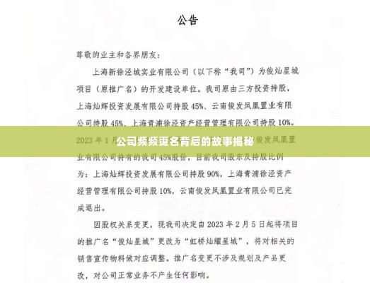 公司频频更名背后的故事揭秘