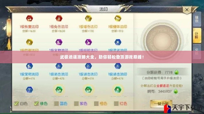 武极逍遥攻略大全,助你轻松登顶游戏巅峰!
