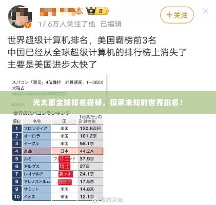 光太郎全球排名揭秘,探索未知的世界排名!