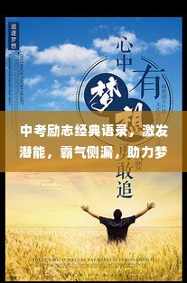 中考励志经典语录,激发潜能,霸气侧漏,助力梦想起航!