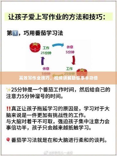 高效写作业技巧,视频讲解助你事半功倍