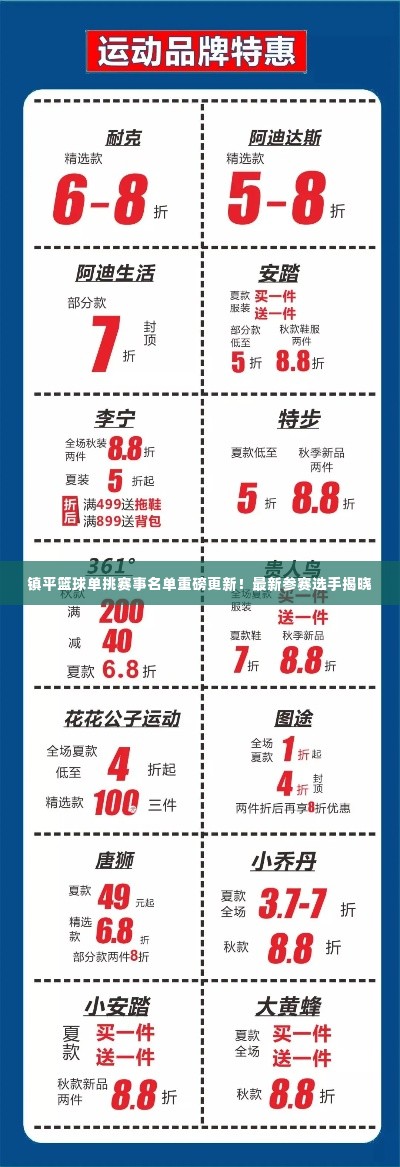 镇平篮球单挑赛事名单重磅更新!最新参赛选手揭晓