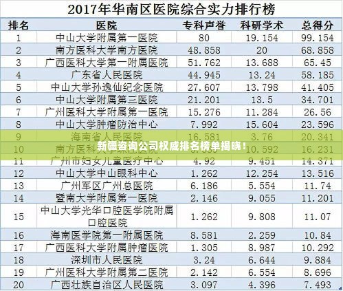 新疆咨询公司权威排名榜单揭晓!