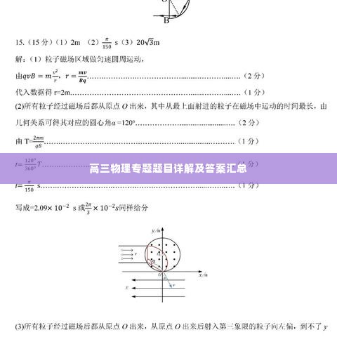 高三物理专题题目详解及答案汇总