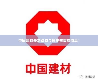 中国建材最新动态今日发布重磅消息!