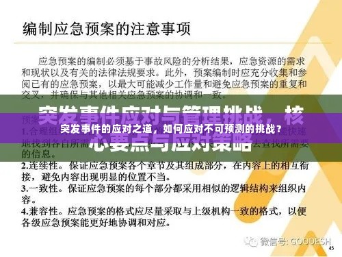 突发事件的应对之道，如何应对不可预测的挑战？