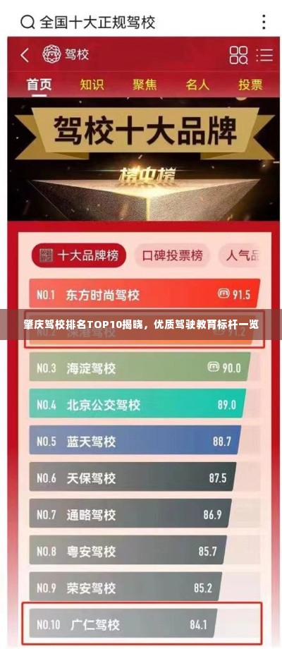 肇庆驾校排名TOP10揭晓,优质驾驶教育标杆一览
