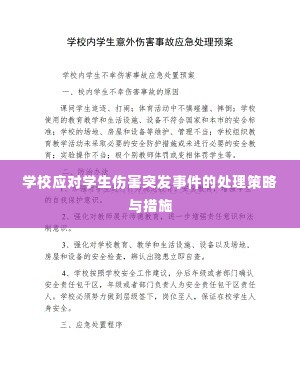 学校应对学生伤害突发事件的处理策略与措施
