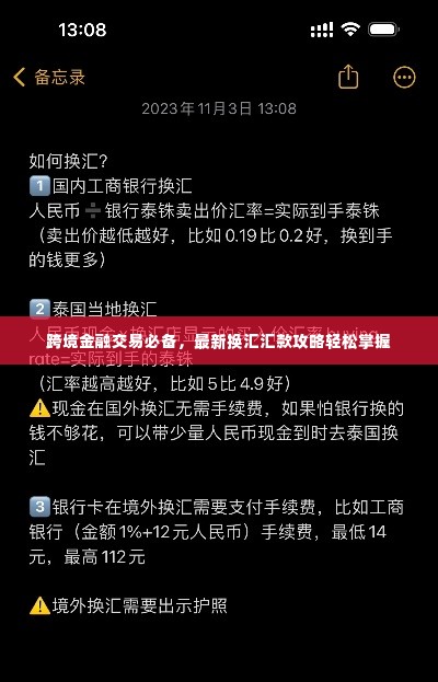 跨境金融交易必备，最新换汇汇款攻略轻松掌握