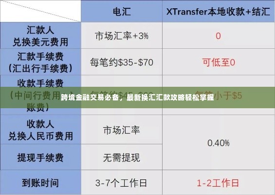 跨境金融交易必备,最新换汇汇款攻略轻松掌握