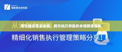 细化推进落实措施，提升执行效能的关键路径探索