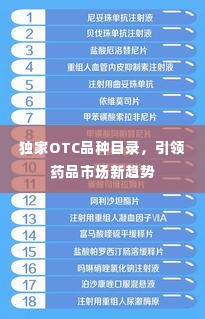 独家OTC品种目录,引领药品市场新趋势