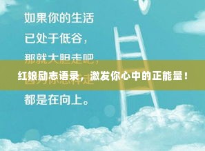 红娘励志语录,激发你心中的正能量!