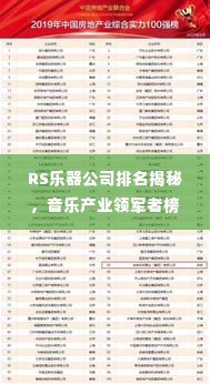 RS乐器公司排名揭秘，音乐产业领军者榜单重磅出炉！